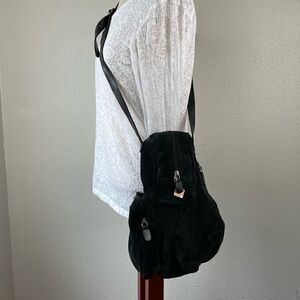 NWT Prago Black Leather Crossbody Bag